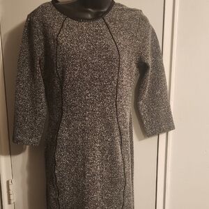 H&M Black and Gray Long Sleeve Dress
